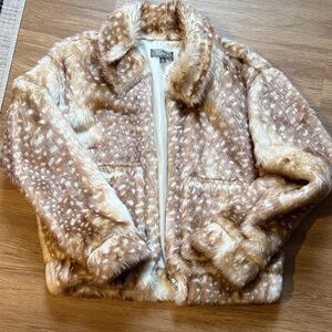 4SI3NNA Tan and Cream Bomber Jacket